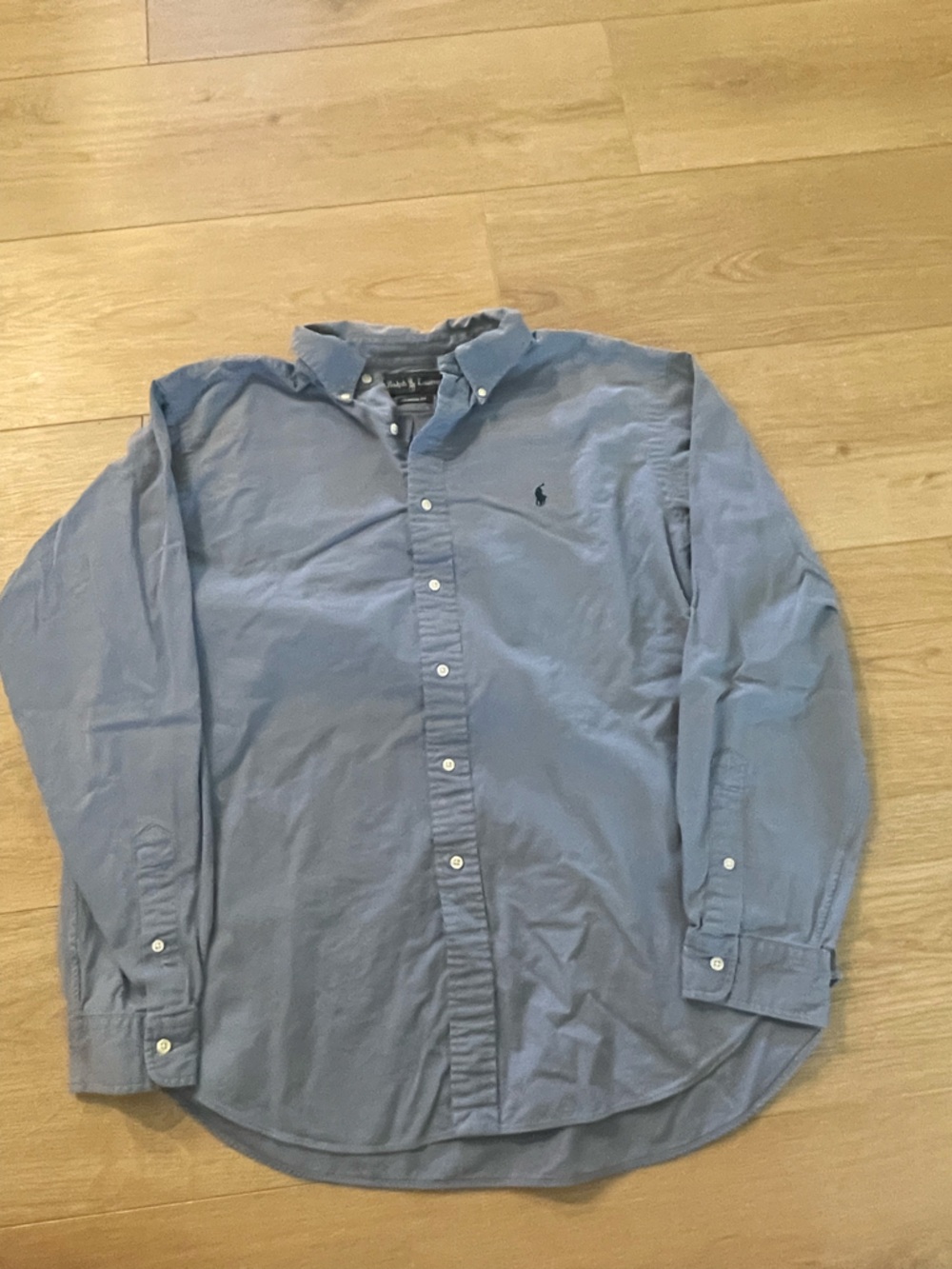 Button-Down Shirt with Embroidered Logo - Blue